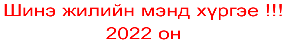 Шинэ жилийн мэнд хүргэе !!!  2022 он